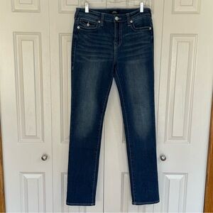 True Religion Billie Mid Rise Straight Dark Denim Jeans Size 30